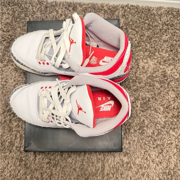 Nike White Grey and Red Kids Basketball Sneakers